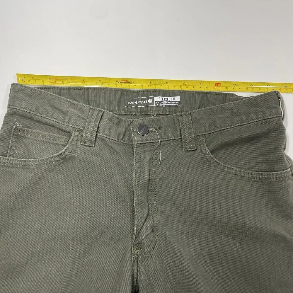 Carhartt Men’s Relaxed Fit Carpenter Casual Work Pants Green Utility 32x30
